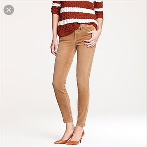 J. CREW 27 Toothpick Pants Camel Tan Cords Skinny